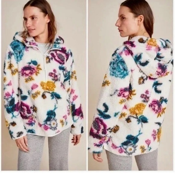Anthropologie Sweaters - Anthropologie Saturday Sunday Floral Pullover Jacket Size Small
